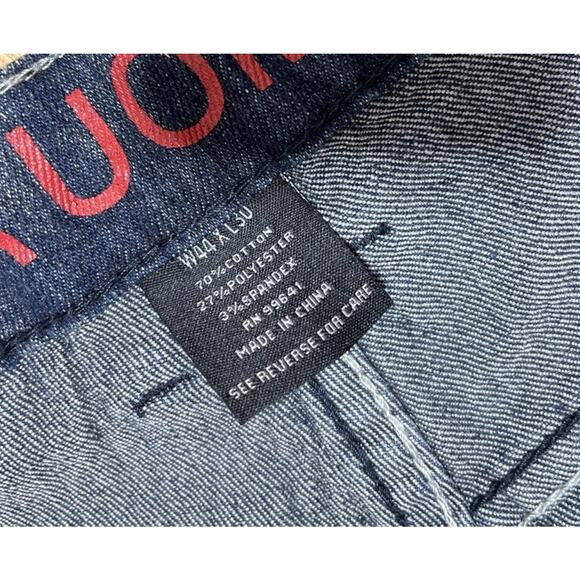 Linea Uomo Men's Size 44x30 Relaxed Straight Blue Cotton Blend Stretch Jeans - Picture 4 of 7